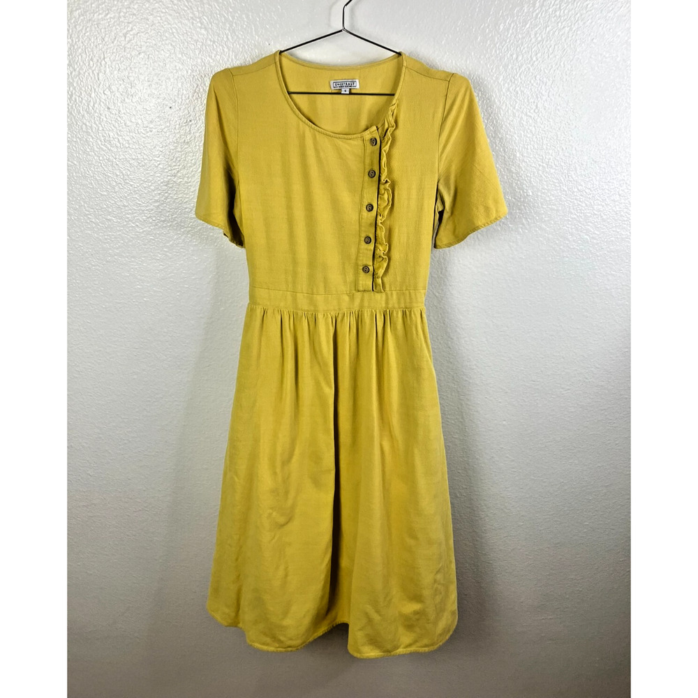 Sweet Salt Midi Dress Size S Cotton Butter Yellow Modest Cottagecore Church